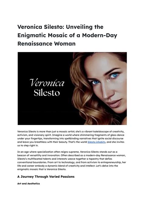 www.silesto.com|Veronica Silesto: Modern Day Renaissance Woman